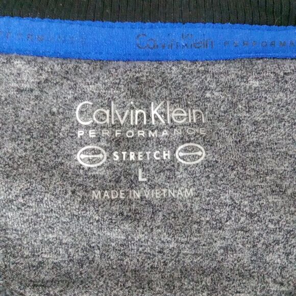 Calvin Klein Performance Stretch Shirt Women's Size Large Striped - Picture 5 of 10